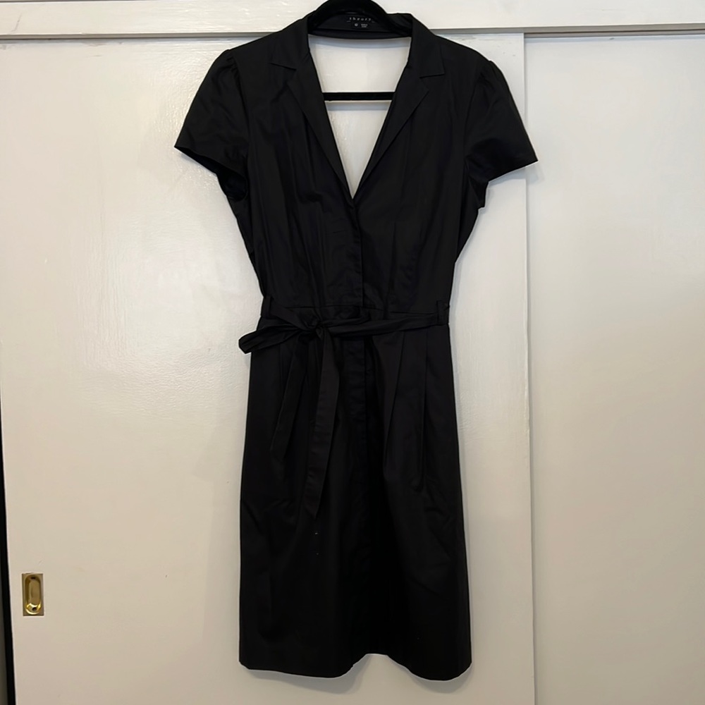 THEORY Black Shiras Collared Dress